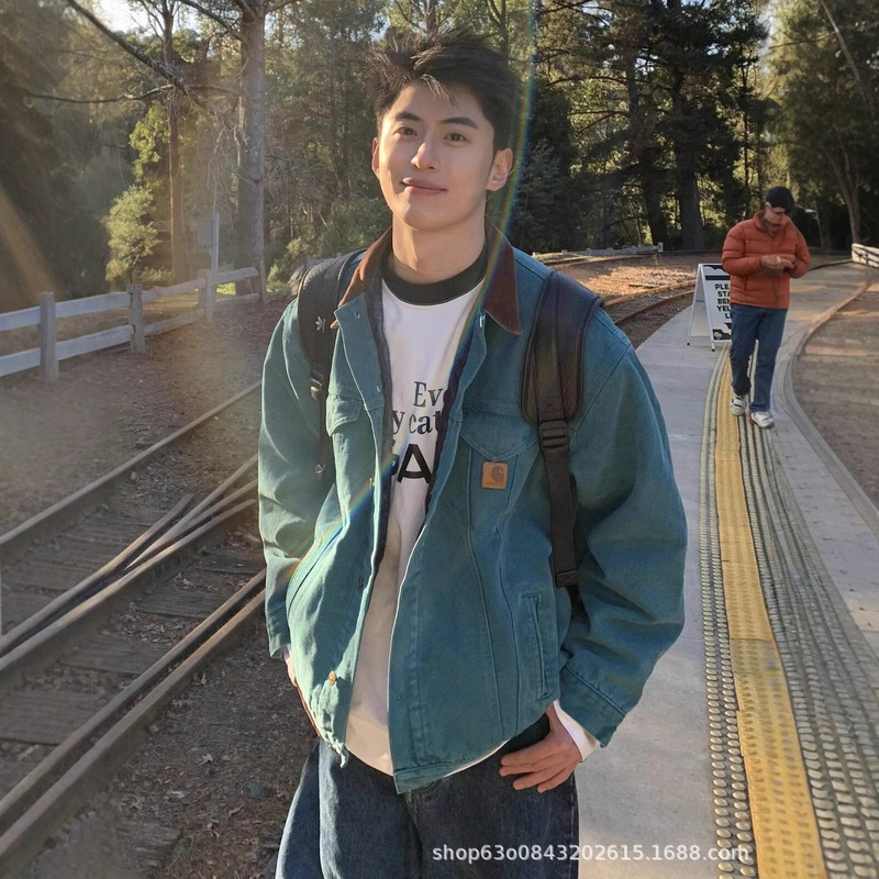 Original Quality Car Kaha J10 Truck Driver Tooling Canvas Washed Jacket Retro Zipper Jacket Couple