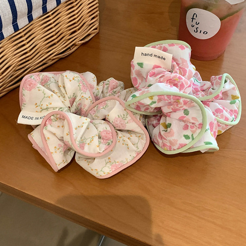 Forest style fairy floral large intestine hair band for women  new type of ball head temperament headband summer simple headwear
