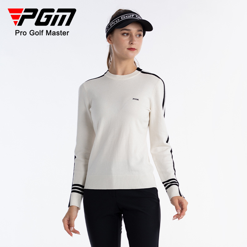 Áo len golf nữ PGM cổ lọ dài tay giữ ấm thu đông — YF621-Áo len trắng, YF621-Áo len màu hồng, YF621-Áo len Đen