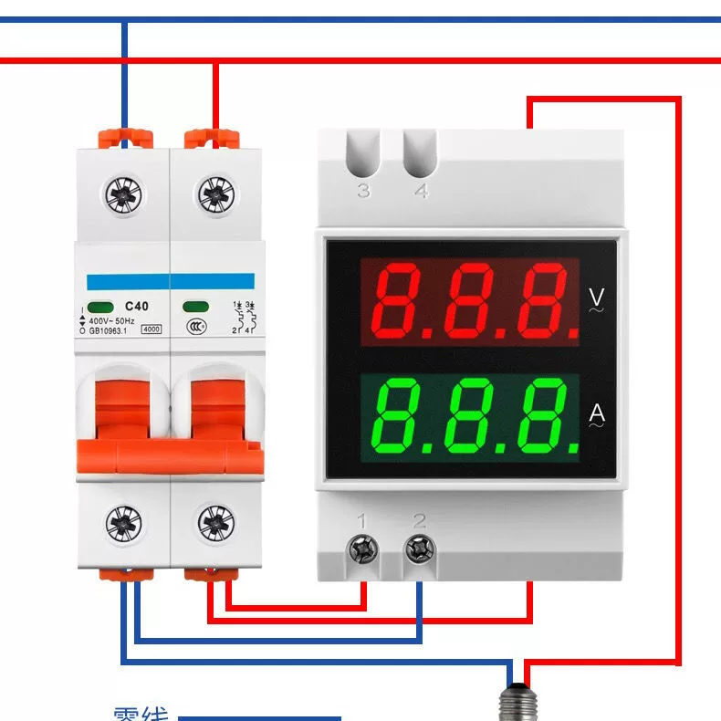 D52-2042 Цифровой дисплей Anke Вольтметр переменного тока Амперметр Комбинированный метр Железнодорожный вольтметр 100A