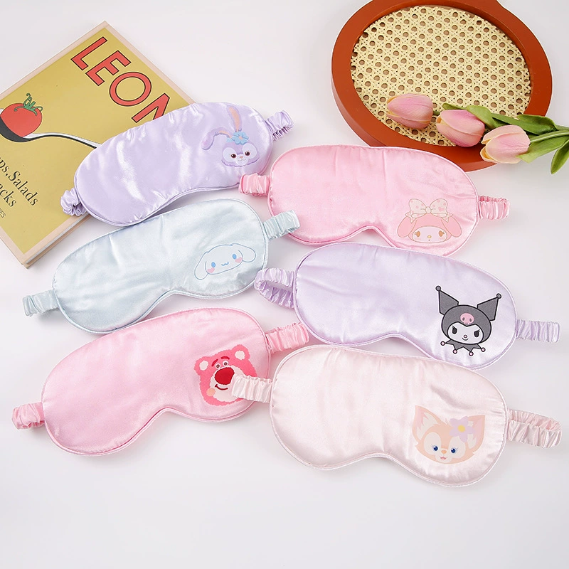 Трансграничная Милая мультяшная Спящая слепая маска для глаз Silk Star Dailu Bear Взрослые дети Универсальная маска для глаз