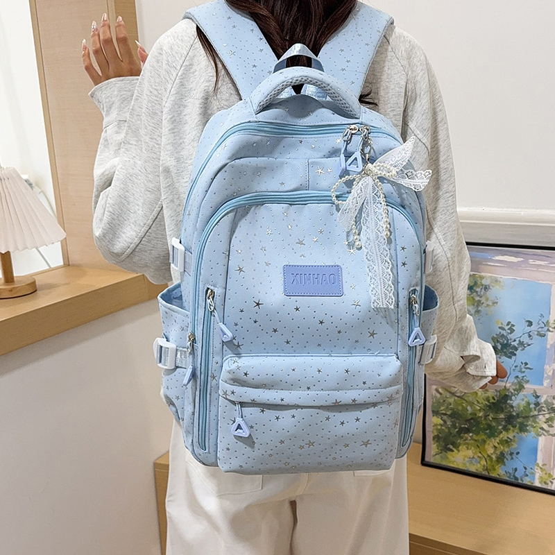 2026 New Model High School Commuting Backpack, Stylish and Versatile Casual Star Backpack, Student School Bag with Large Capacity