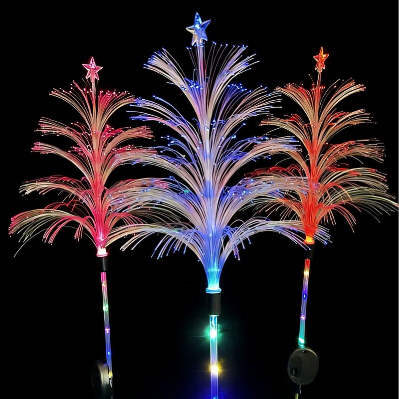 Solar-Powered Jellyfish Lights with Seven-Color Changing Christmas Decoration Landscape Lights, Rainproof Courtyard Lawn Fiber Optic Atmosphere Lights