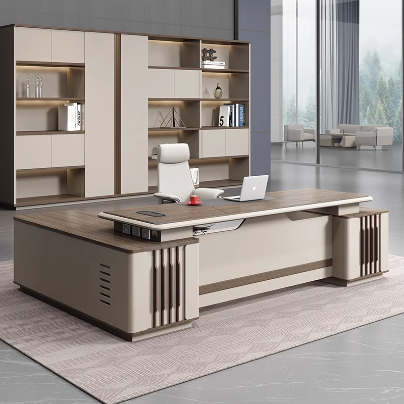 Escritorio de jefe moderno y simple doble gabinete jefe de mesa presidente gerente tablero de escritorio nuevo estilo moderno y simple