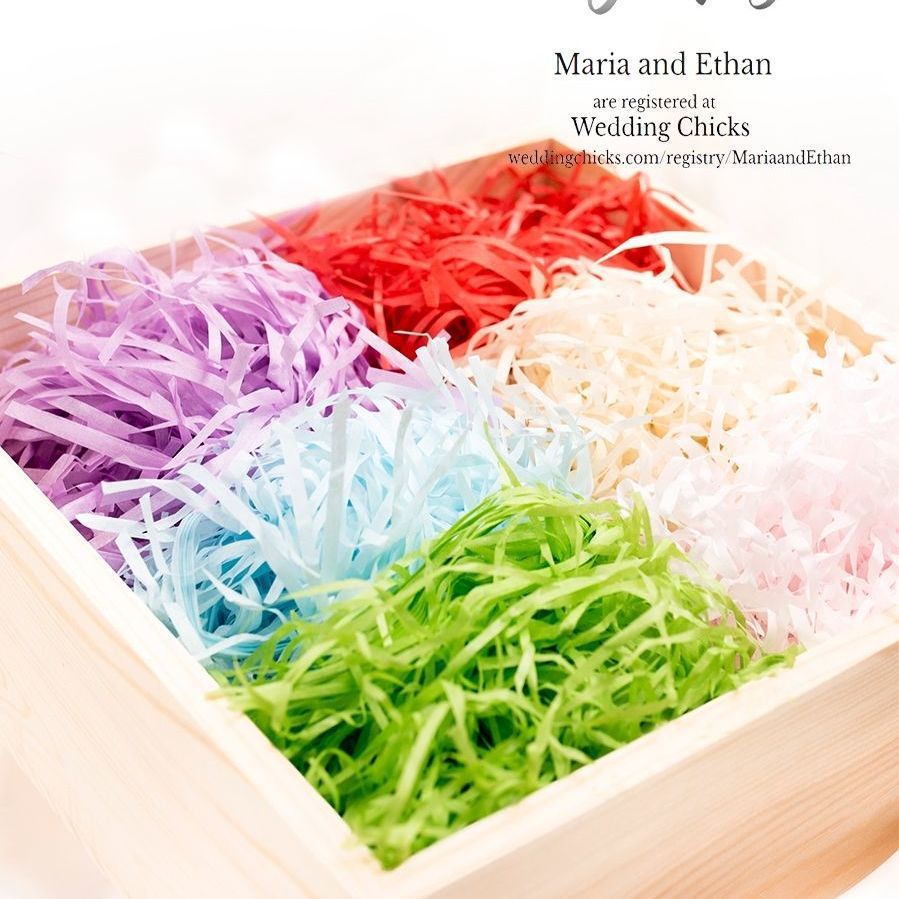 Fabricante al por mayor 20g de papel roto relleno de hierba Raffi caja de regalo decoración relleno de papel de color