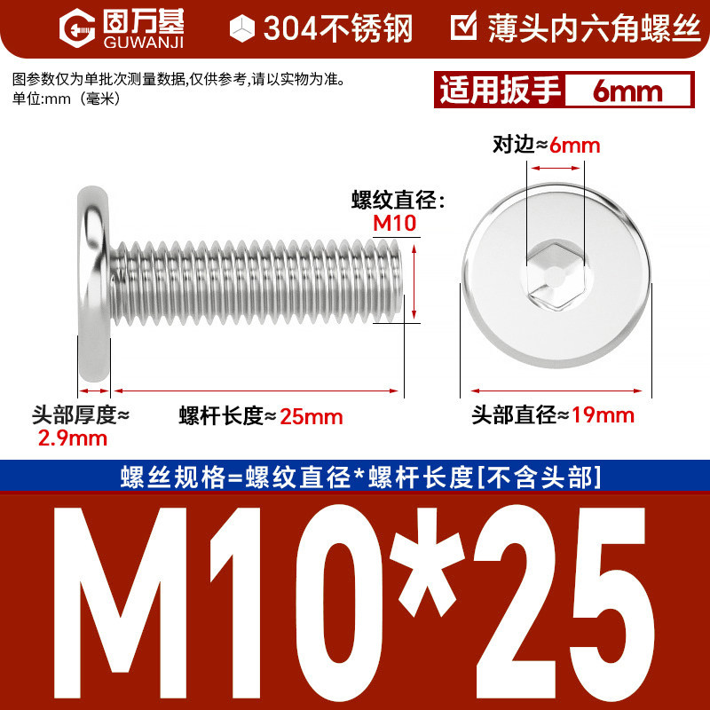 304 M10*25