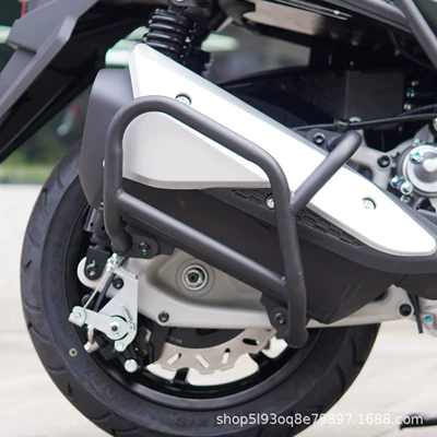 Motorcycle bumper Crash Protection Bars, Front and Rear - matte-black-carbon-steel-exhaust-bar