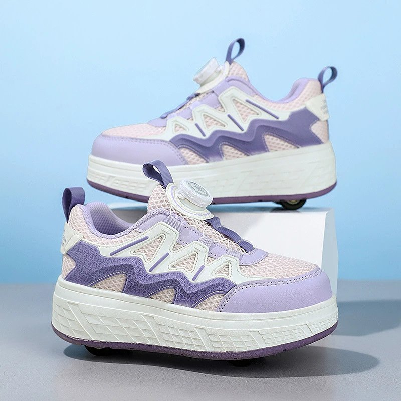 Обновленные четырехколесные летние туфли Heelys для девочек, новый стиль, невидимые выдвижные роликовые коньки для девочек, спортивные