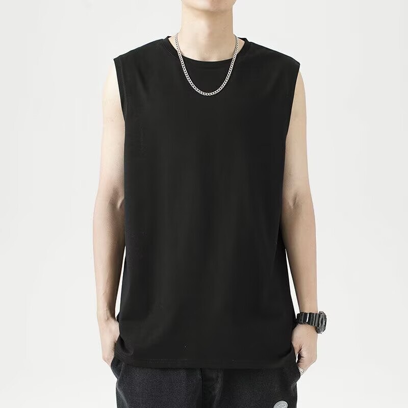 Simple Solid Color Sleeveless T-Shirt for Men, Summer Outerwear for Exercise and Fitness, White Tank Top for Men, Base Layer Top Simple Solid Color Sleeveless T-Shirt for Men, Summer Outerwear for Exercise and Fitness, White Tank Top for Men, Base Layer Top