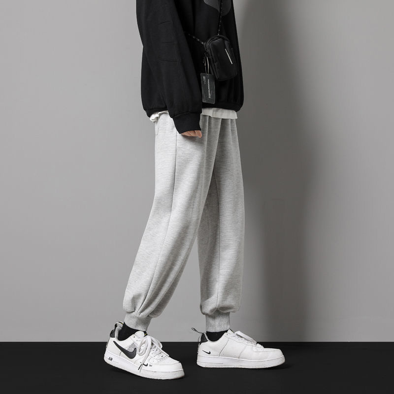 Pantalones casuales de otoño para hombres sueltos rectos versátiles pantalones cortos de moda de los hombres coreanos deportivos para estudiantes pierna ancha de los hombres