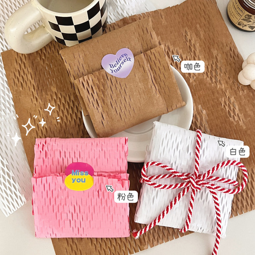 Ins style honeycomb paper shock-proof buffer wrapping paper degradable kraft paper environmentally friendly Guka packaging gift packaging