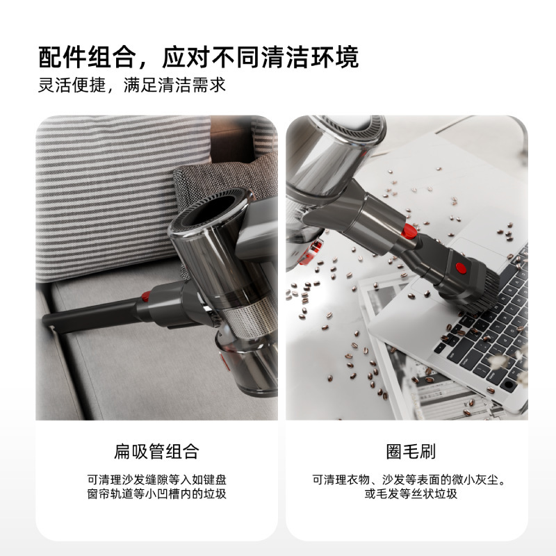 ペットの毛を吸うための国境を越えたブラシレス掃除機、家庭用大吸引ハンドヘルド垂直ワイヤレス多機能ダニ除去機|undefined