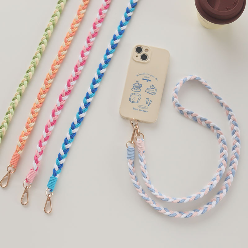 Summer 2024 Simple Candy Color Braided Lanyard Mobile Phone Chain Handmade Braided Lanyard Halter Crossbody Mobile Phone Hanging Rope Strap Summer 2024 Simple Candy Color Braided Lanyard Mobile Phone Chain Handmade Braided Lanyard Halter Crossbody Mobile Phone Hanging Rope Strap