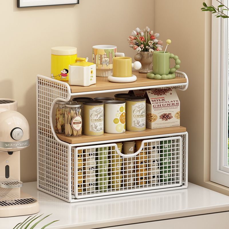 Casa sala de estar taza de agua almacenamiento estante café esquina comedor lado armario cocina mesa productos de cuidado de la piel bolsa de té estante de bocadillos
