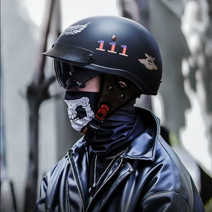 Motosiklet Dəbilqəsi 3C Sertifikatlı Retro Yarım Dəbilqə, Yay Motosiklet Dəbilqəsi
