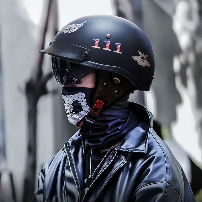 摩托车头盔电动车3c夏盔认证复古半盔夏季机车安全帽瓢盔男女