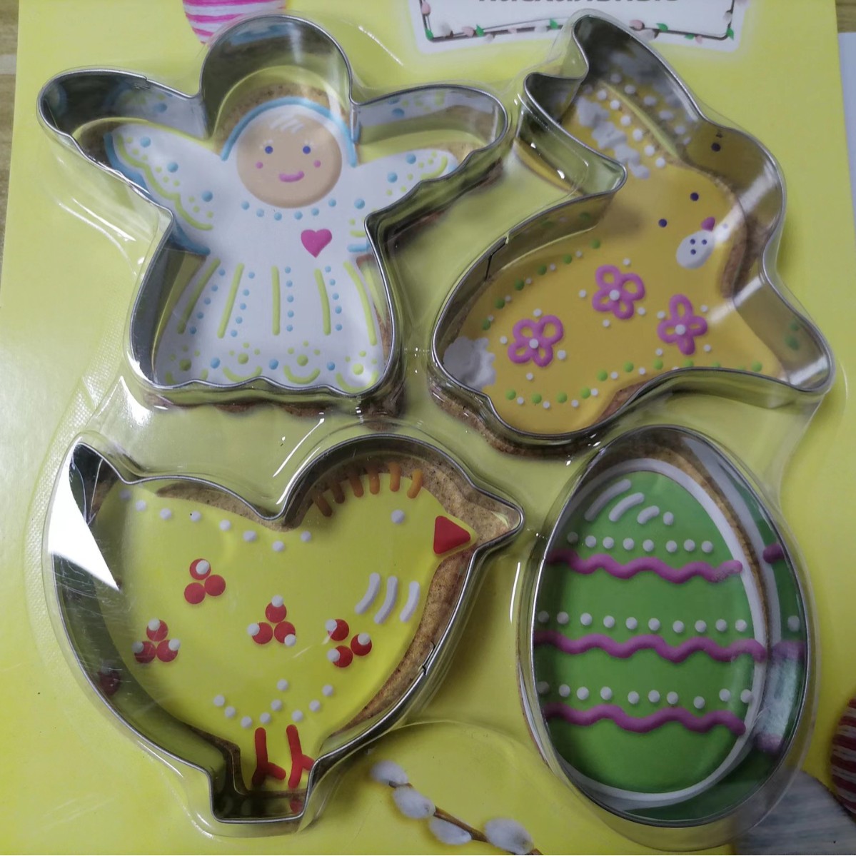 Molde para Galletas de Pascua con Forma de Conejo y Huevo, de Acero Inoxidable, Herramienta para Repostería, Fondant y Decoración de Pasteles