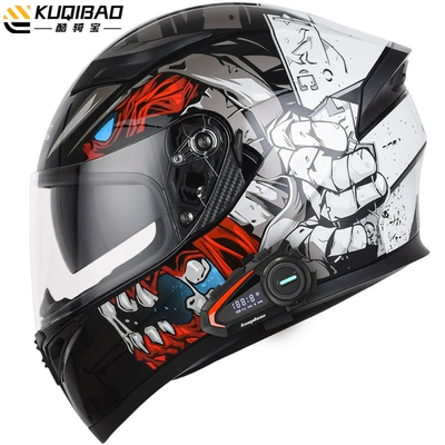Motosiklet kaskı (dəbilqə) – Safety Gray 3C Certification - maniac-white-with-k20-bluetooth-m