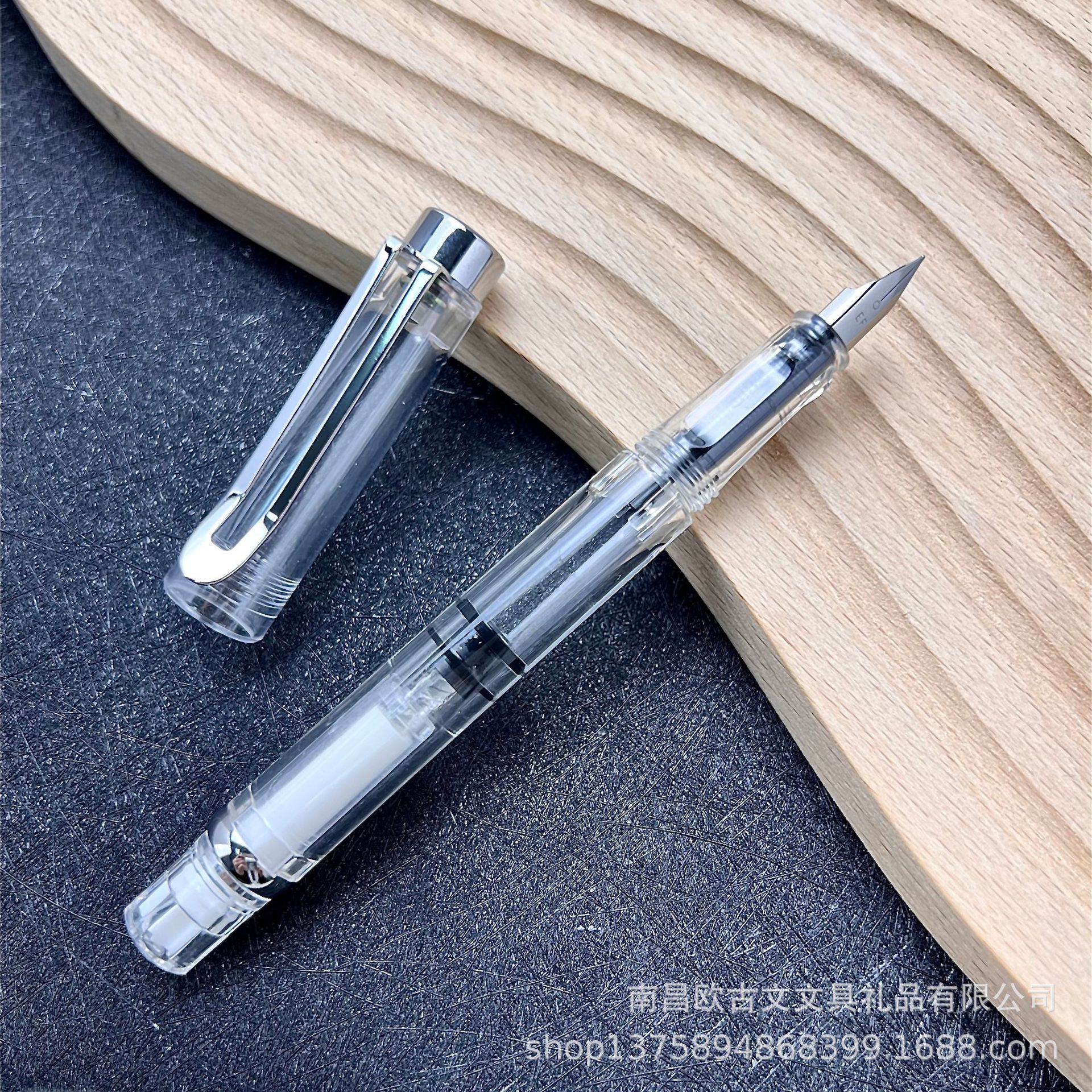 Ouguwen - Juego de regalo de papelería con bolígrafo de punta metálica giratoria de nuevo estilo, cartucho de tinta transparente que absorbe la tinta, para que los estudiantes practiquen la caligrafía.