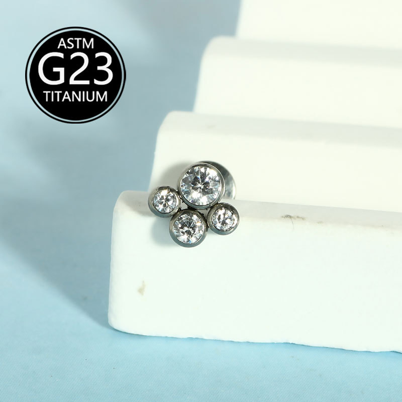 Labret piercing jewelry detail image