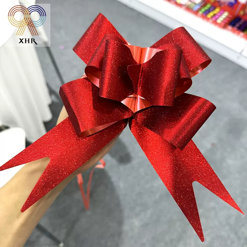 彩葱金葱拉花结婚车队装饰派对节日用品蝴蝶结花塑料磨砂手拉花