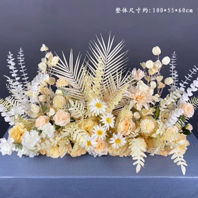 婚庆地排花仿真花婚礼布置成品道具新款订婚装饰迎宾路引摆件花排|undefined