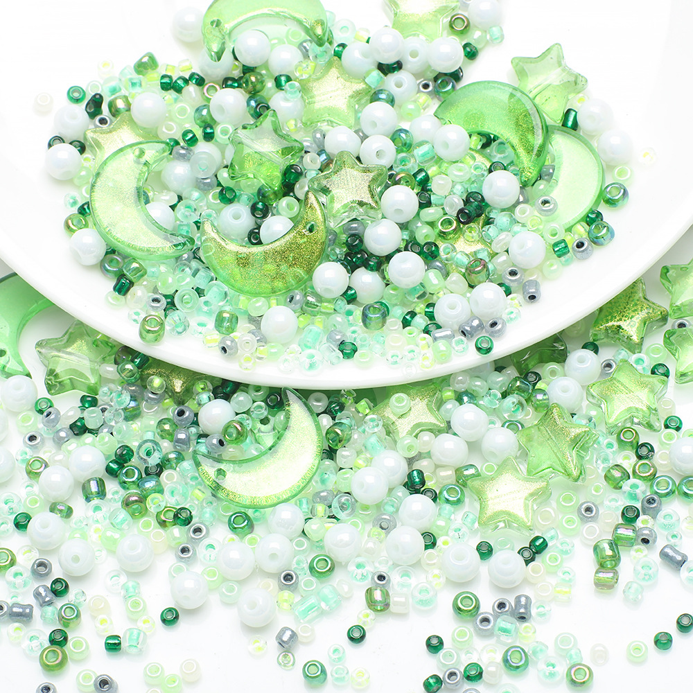 1 Set 12 * 16mm Diameter 10mm Diameter 4mm Glass Glass Round Star Moon Beads display picture 11