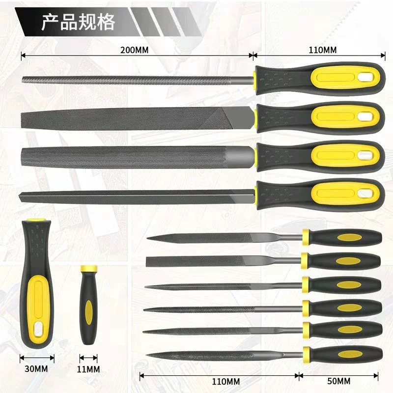 Two-color file, carpentry, 8 inch, 4 pieces