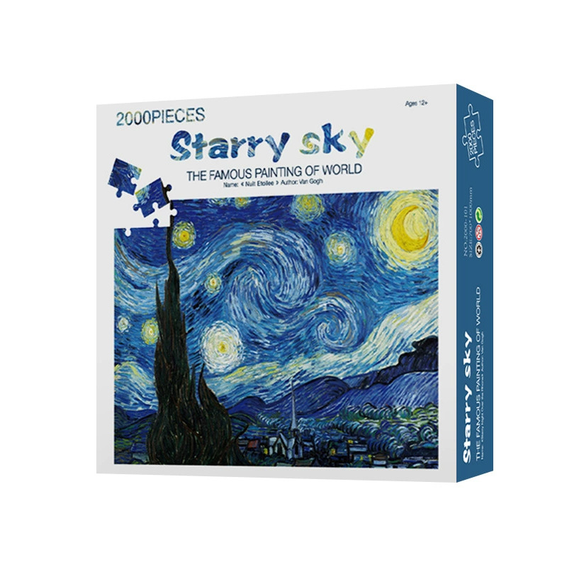 Paper Puzzle 2000 Pieces Adult Difficult Puzzle Decompression Large Landscape Oil Painting Puzzle Custom Manufacturer Hot Sale