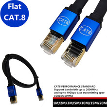 cat8类扁线八类网线屏蔽路由器网络线电脑电视宽带万兆网线