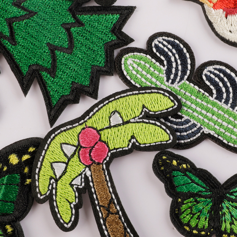 Pichuan bordado de computadora bordado pegatinas árbol mariposa ropa accesorios parche DIY accesorios pegatinas de tela pegatinas de adhesión