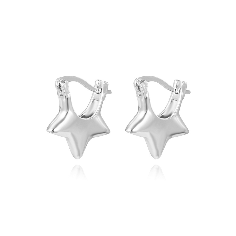 7g Weight Copper Ear Needle Material 18K Gold Plated Plating Material Earrings Classification 1 Pair Quantity Holiday, Daily Occasion Copper Material Star, Heart Shape Pattern Women's Gender Simple Style, Classic Style Style 1 Pair Simple Style Classic Style Star Heart Shape Copper 18K Gold Plated Earrings 5