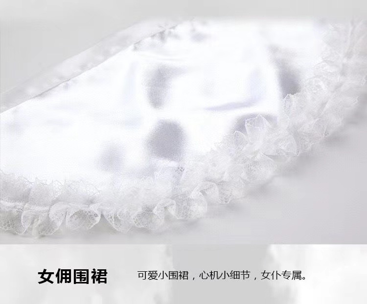 Lace Maid Roleplay Lingerie Set with Fishnet Stockings, One Size — detail image 13