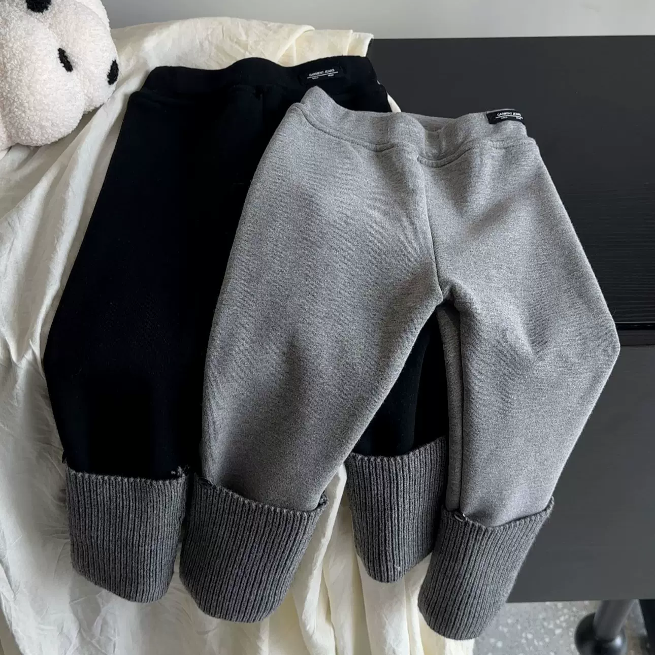 花与寻女童打底裤冬装2024新款冬季拼接袜套毛线裤打底裤高弹裤子