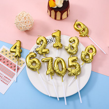 生日数字蜡烛0-9创意金色鲤鱼宝宝周岁生日浪漫派对蛋糕烘焙装饰