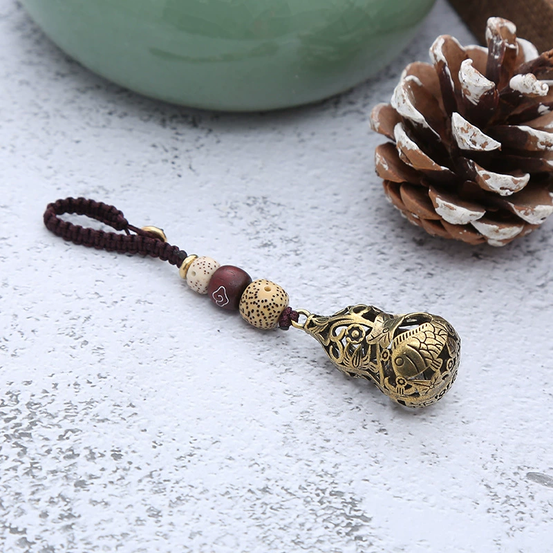 Креативный маленький подарок медная Тыква брелок кулон Чистая латунь полые тыквы палочки для еды брелок небольшой подарок оптом