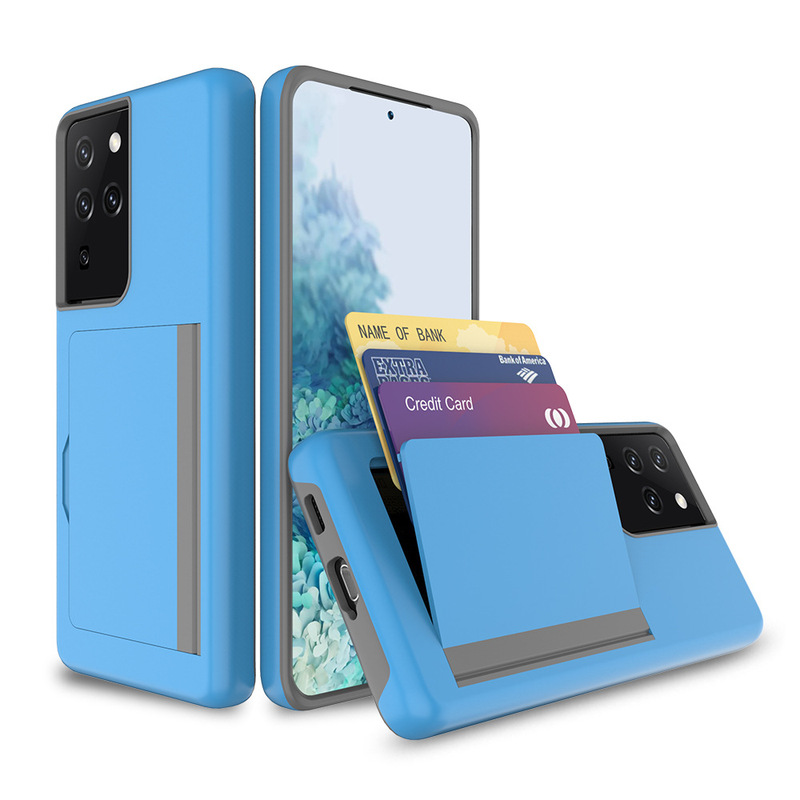 For Samsung S21Ultra card phone case Galaxy S21 Multi-Function Card 2-in -1 protective cover