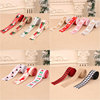 Cross border New products Linen Christmas printing Webbing silk ribbon Coloured ribbon christmas tree ornament Christmas decorate Color bar
