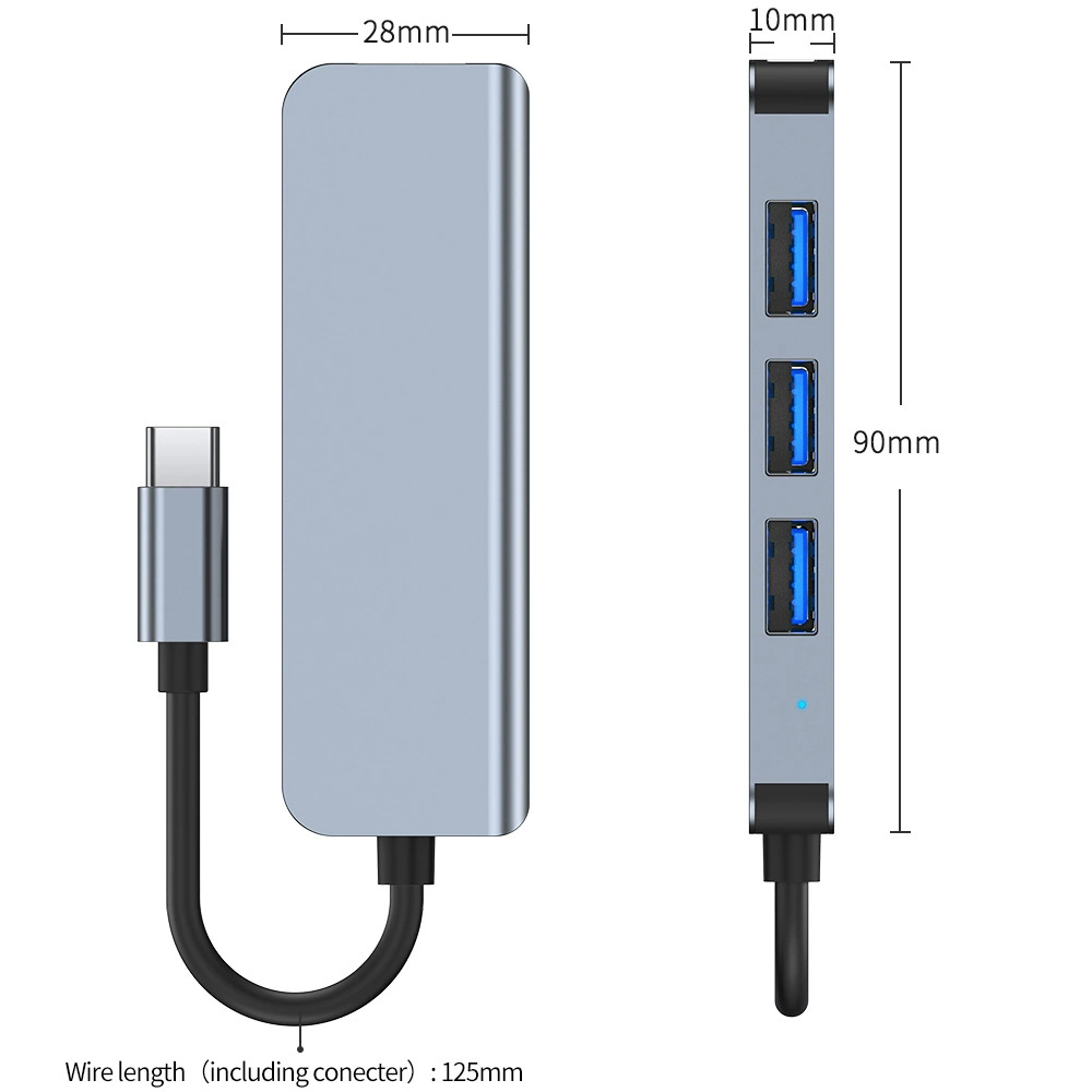 Кросс-бордер Type-C на USB хаб расширения 3.0HUB подходит для Mac ноутбука, USB полупроводник