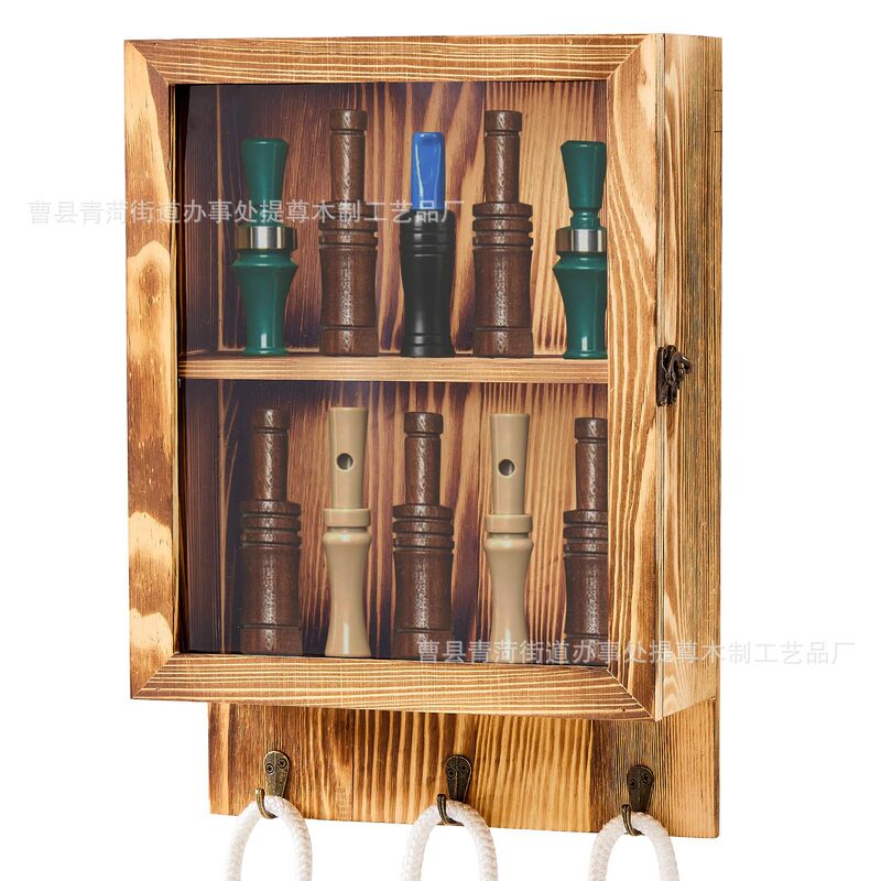 Cross-Border Whistle Box Duck Call Lanyard Display Rack Wall-Mounted Wooden Storage Box Home Shadow Display Box