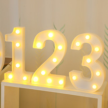 跨境创意派对装饰LED字母灯求婚告白氛围数字灯牌酒店装饰造型灯