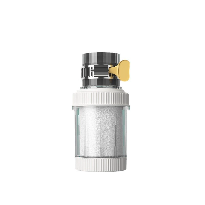Faucet filter nozzle, universal adapter, removable washable filter element, splashproof
