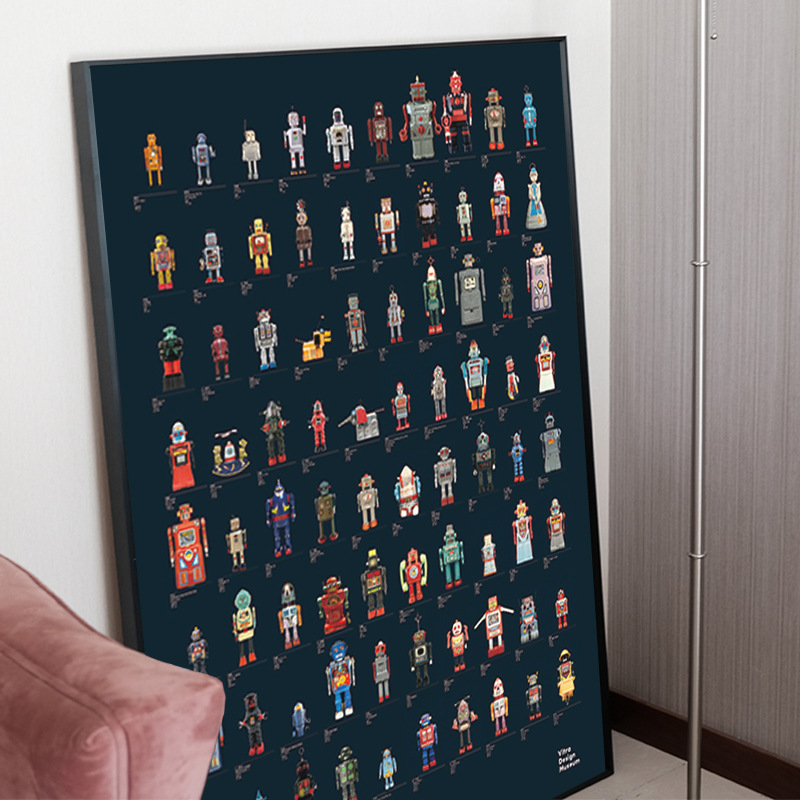 유럽과 미국의 홈 장식 그림 스위스 Vitra 디자인 박물관 교수형 회화 복고풍 로봇 벽화