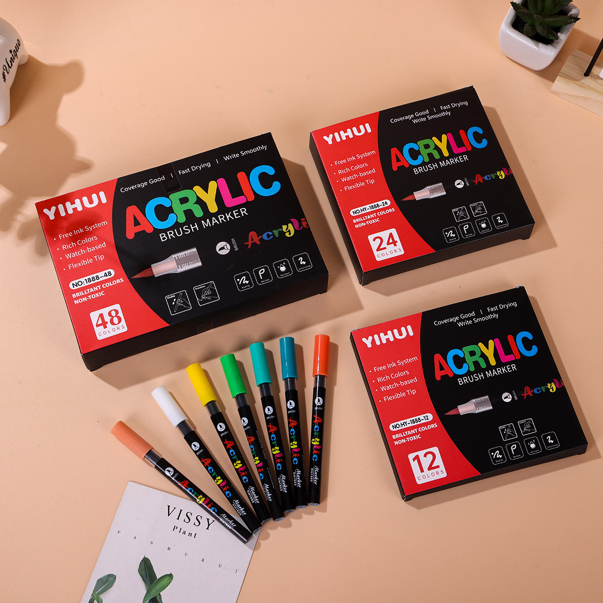 Direct Liquid Acrylic Marker Pen Set for Painting, Can Be Layered and Non-Bleedable, Direct Liquid Pen Wholesale for Art Drawing