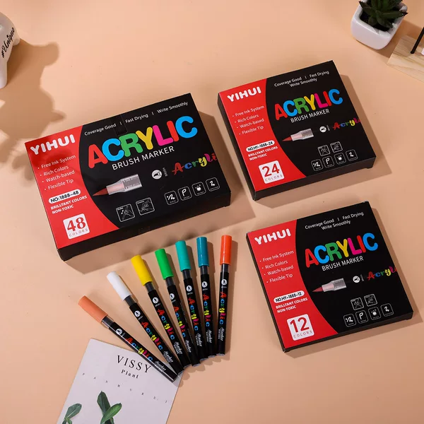 Direct Liquid Acrylic Marker Pen Set for Painting, Can Be Layered and Non-Bleedable, Direct Liquid Pen Wholesale for Art Drawing