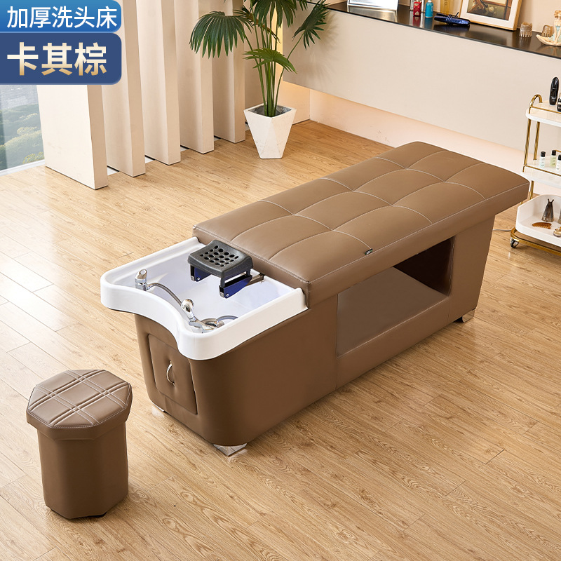 Cama de lavado de cabello de circulación de agua de estilo tailandés para salón de peluquería especial de belleza de reclinación completa, cama de tratamiento de cabello de fumigación de temperatura constante