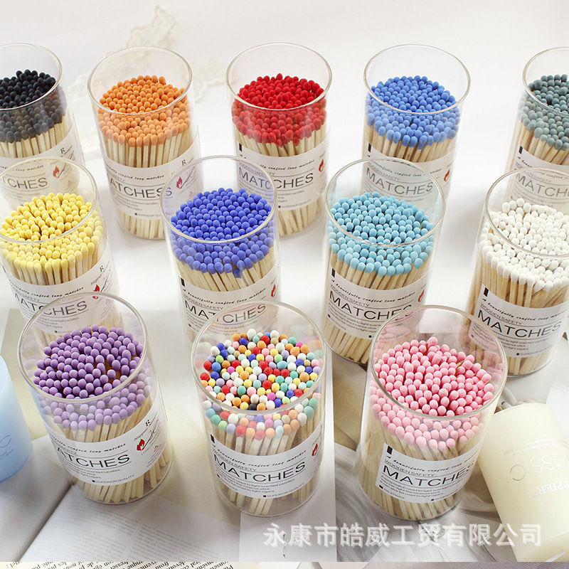 [Factory Direct Supply] Long Match 10cm Aromatherapy Candle Special Long Bottled Old-fashioned Color Head Art Cigarette Lighter