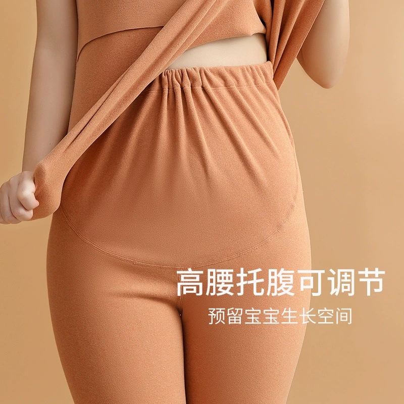 Velvet keep warm thermal underwear for pregnant, warm demi-season trousers