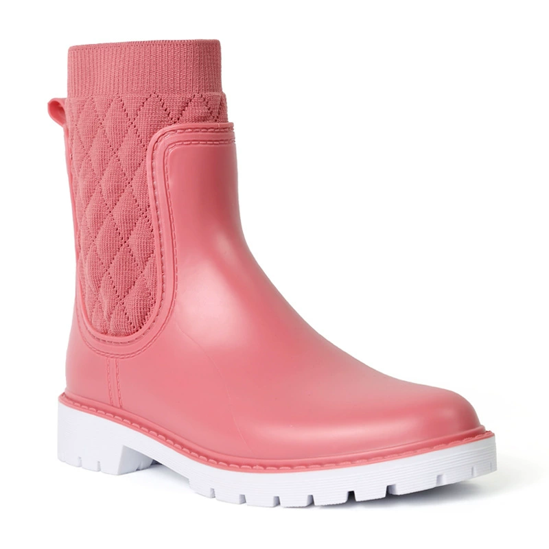 2023 Женские непромокаемые туфли, новое летающее плетение, чтобы помочь Челси модные противоскользящие сапоги, женские универсальные модные узкие