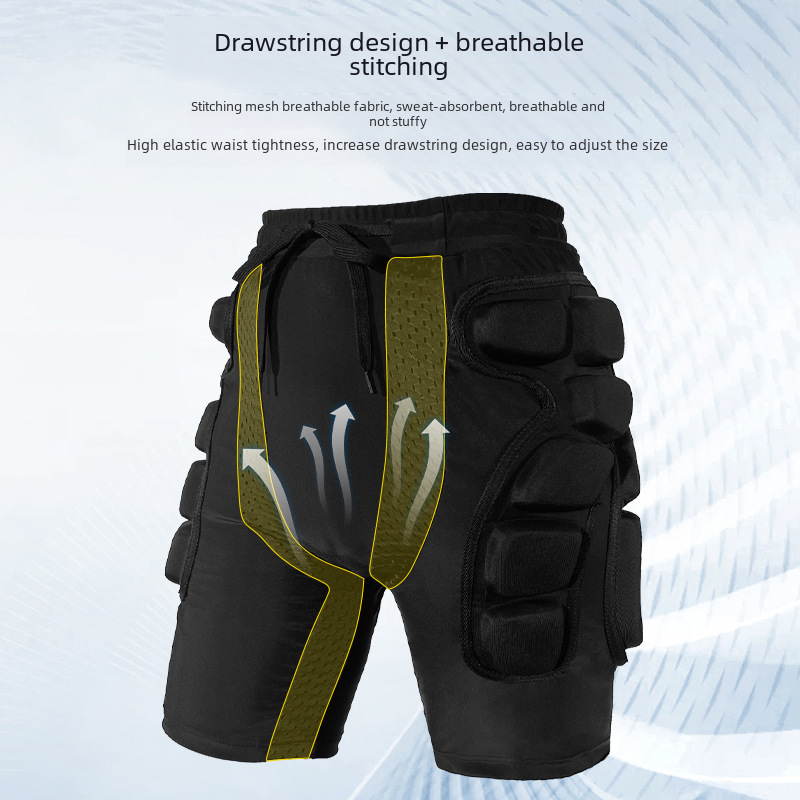 Yetişkin Kayak Kalça Koruma Pantolonu Kaykay Paten Koruyucuları Kalınlaştırılmış Sünger Düşme Önleyici Pantolon Nefes Alabilir Yüksek Elastik Pantolon_voghion.com